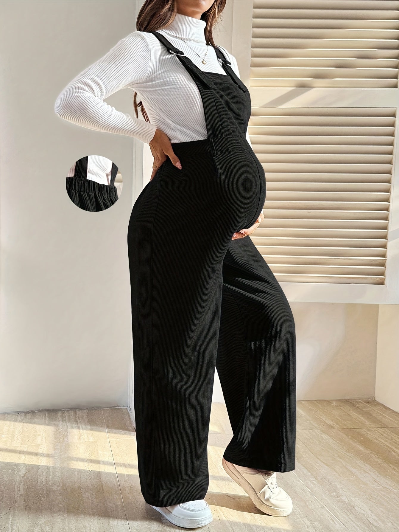 Corduroy Maternity Overalls - Adjustable Straps