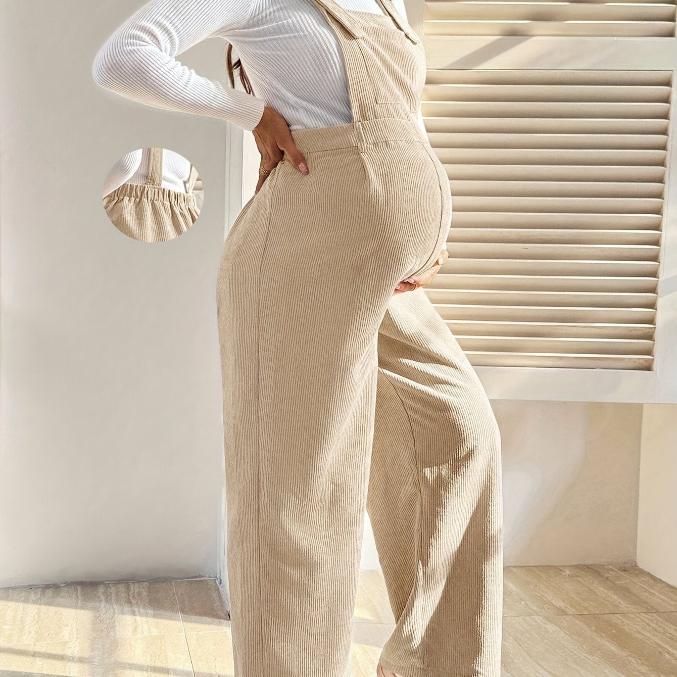 Corduroy Maternity Overalls - Adjustable Straps