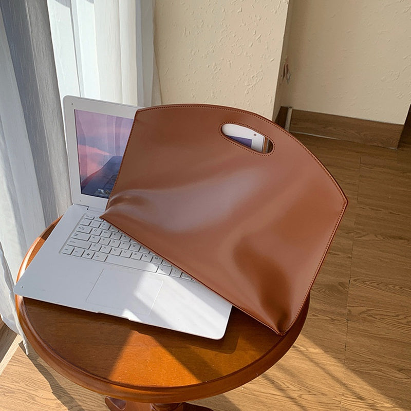 Women’s Leather Laptop Handbag - Professional Work Office Shoulder Bag