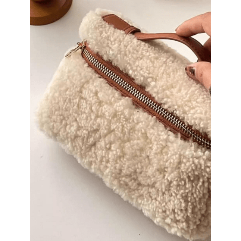 Lamb Plush Bag - Light Brown Insulated Everyday Food Carrier