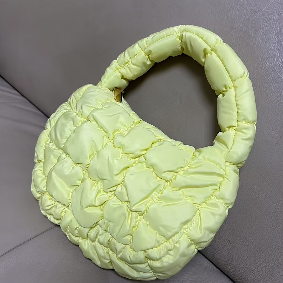 Women’s Down Quilted Handbag - Lightweight Padded Stylish Everyday Bag