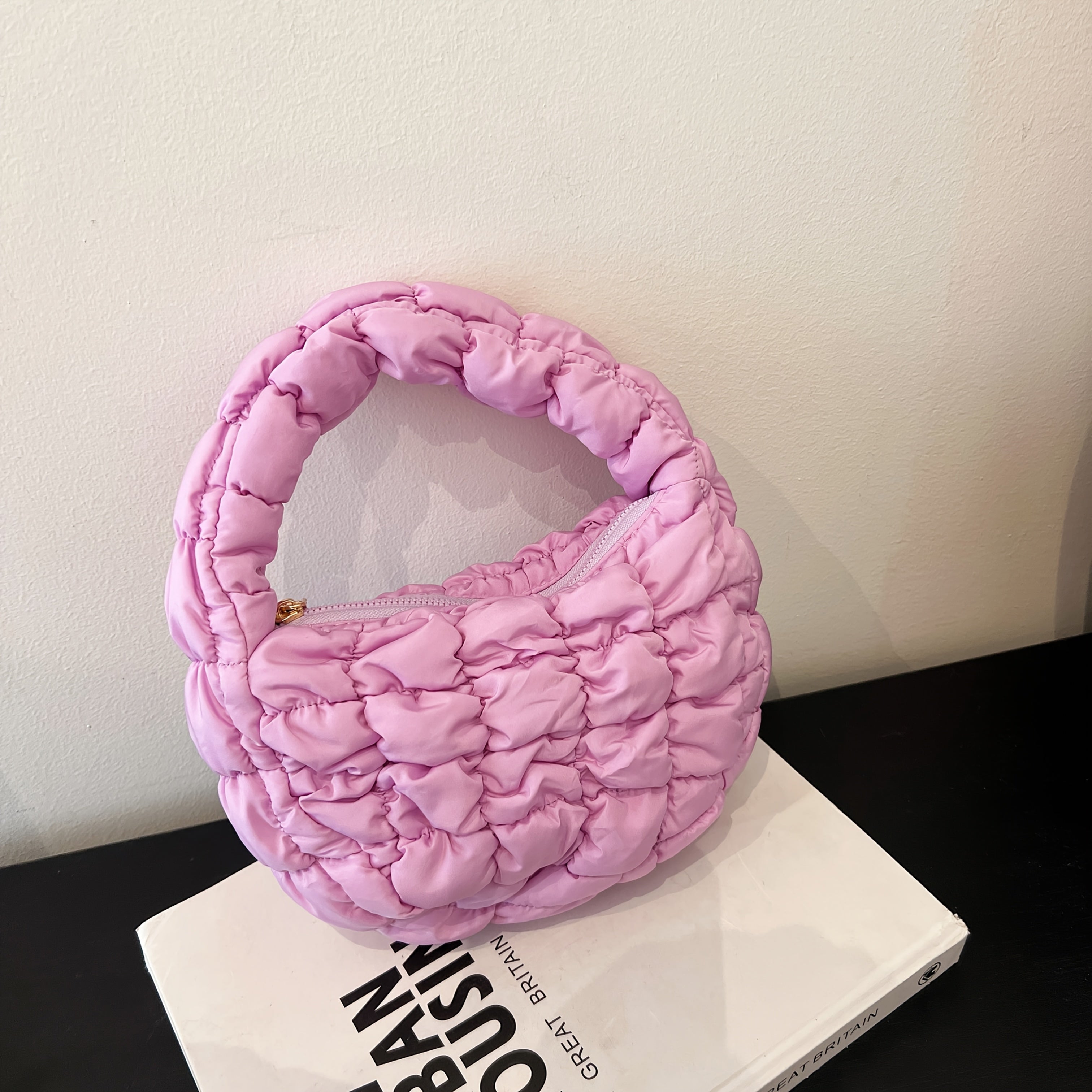 Women’s Down Quilted Handbag - Lightweight Padded Stylish Everyday Bag