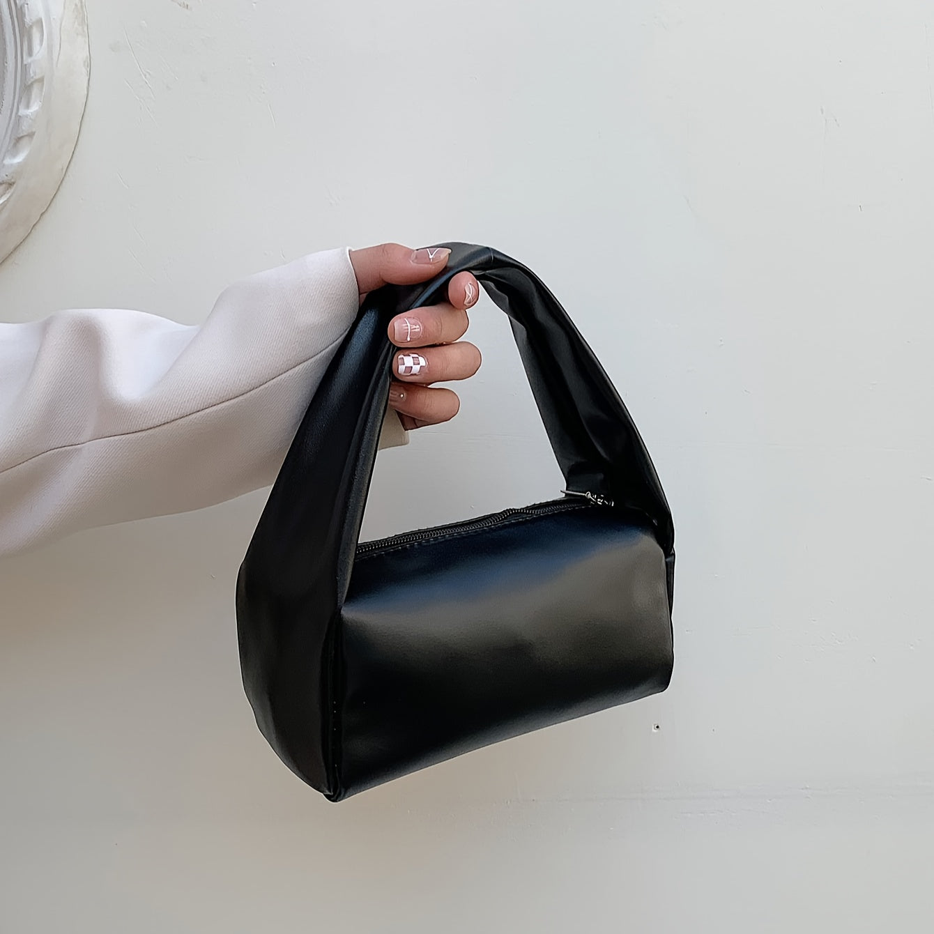 Soft Faux Leather Small Square Handbag - Compact Stylish Everyday Bag