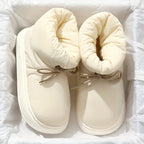 Fabric Lace Up Snow Boots - Warm