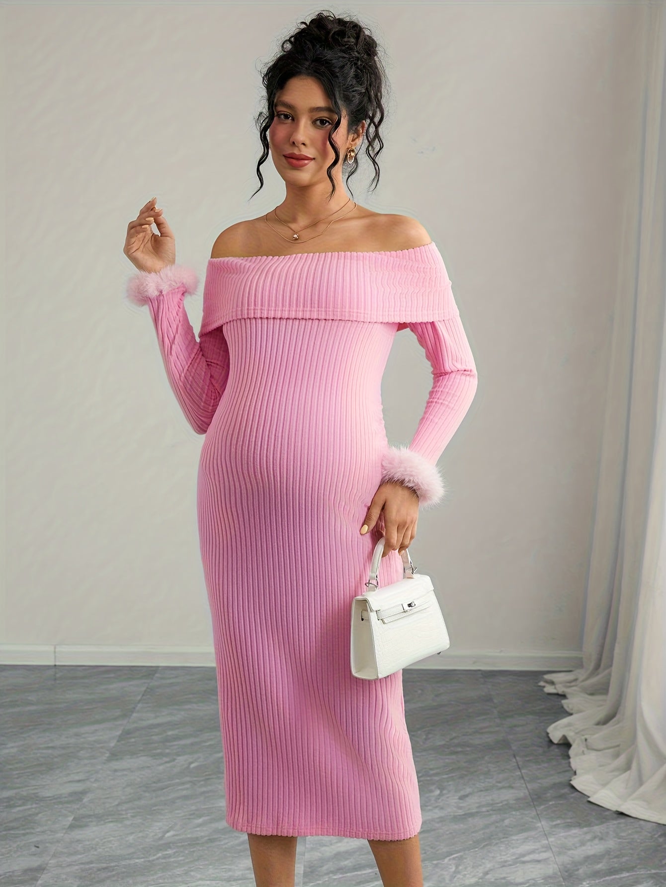 Plush Maternity Nursing Dress - Wrap Style