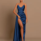 Chiffon Off Shoulder Midi Dress - Slit