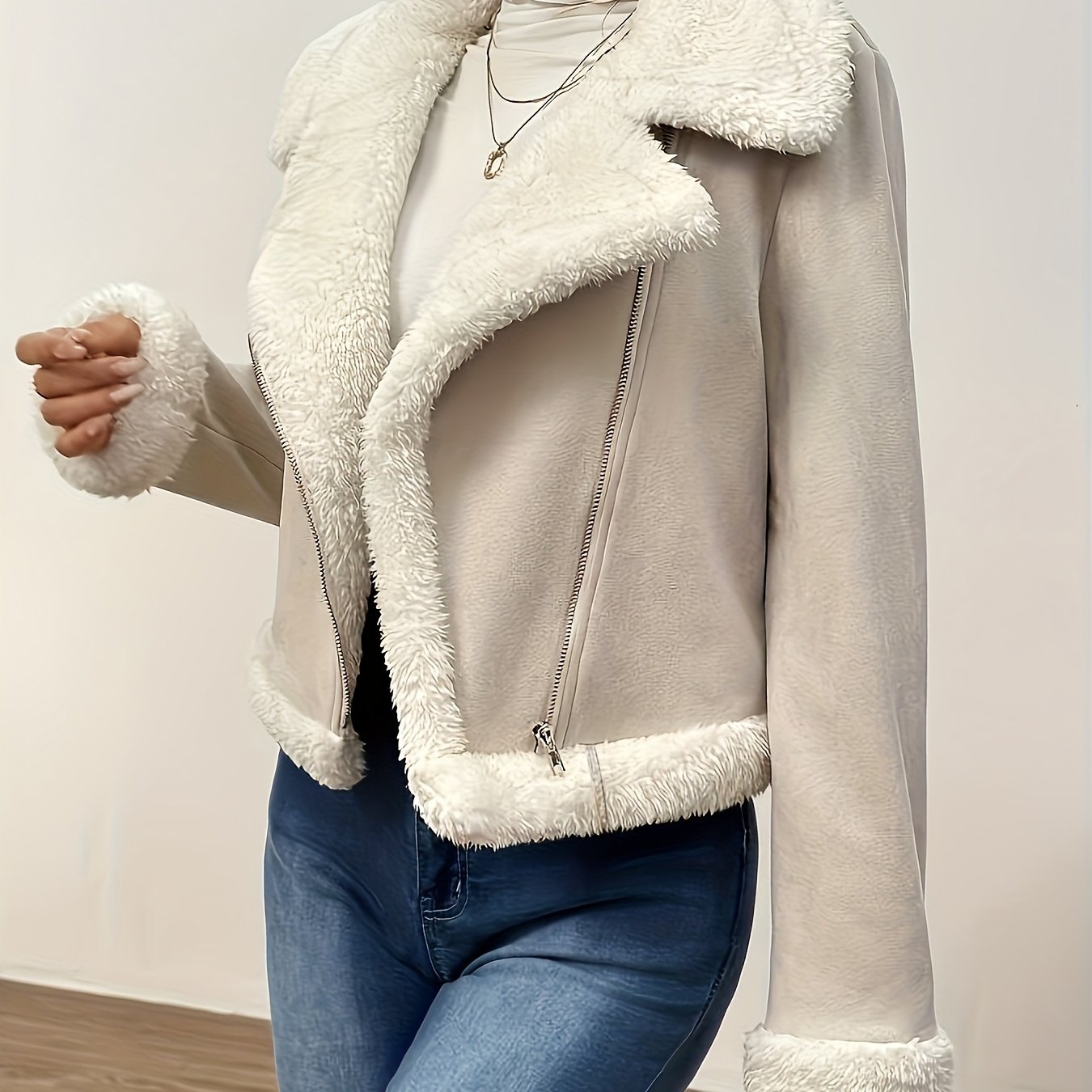 Women’s Warm Lined Casual Jacket - Long Sleeve Comfortable Everyday Outerwear