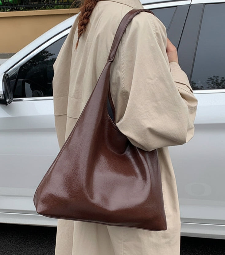 Women’s Synthetic Leather Tote Bag - Large Stylish Everyday Handbag