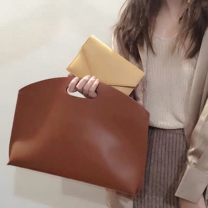 Women’s Leather Laptop Handbag - Professional Work Office Shoulder Bag