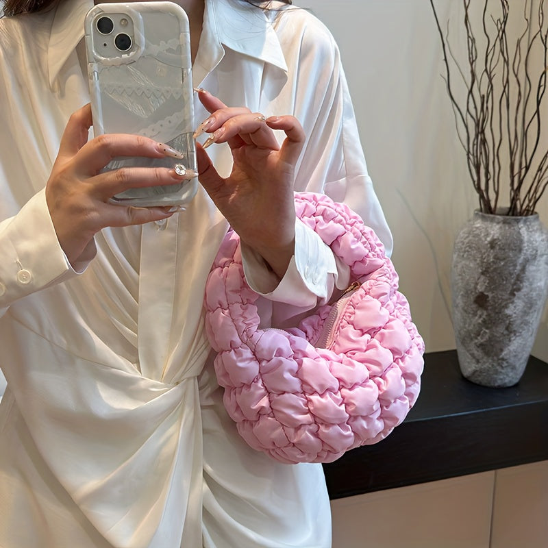 Women’s Down Quilted Handbag - Lightweight Padded Stylish Everyday Bag