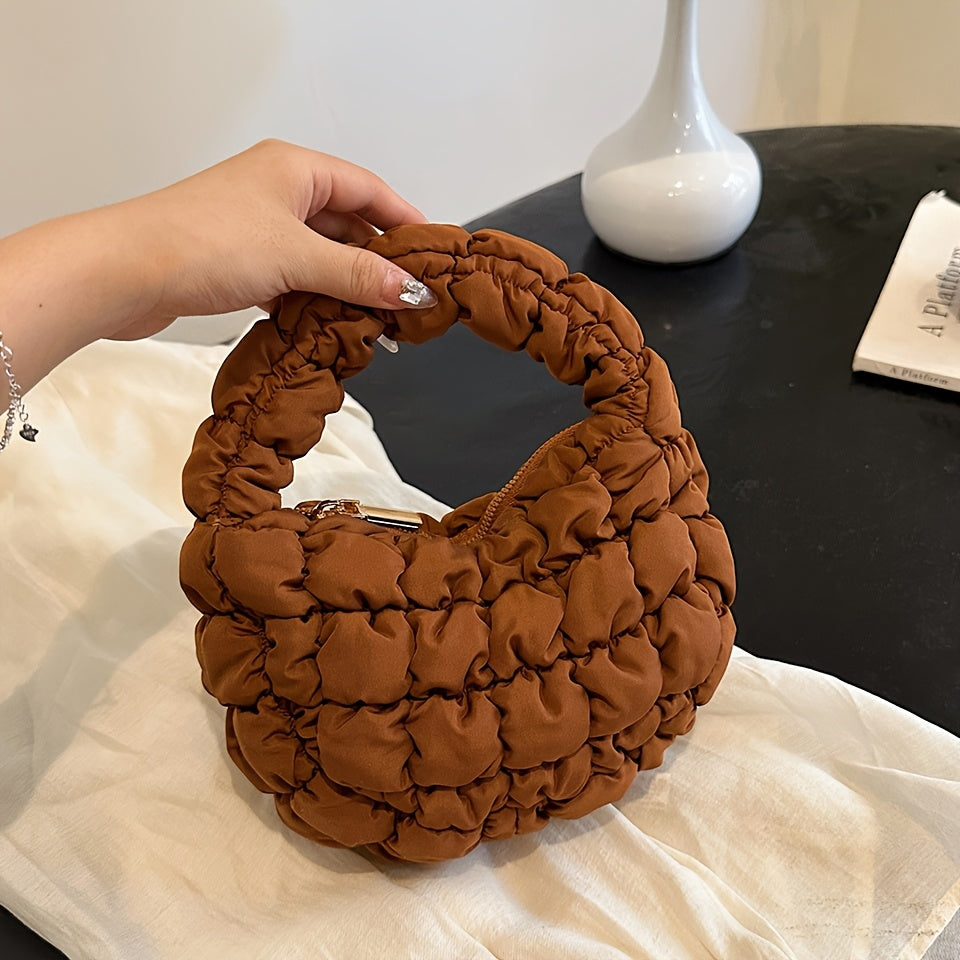 Women’s Down Quilted Handbag - Lightweight Padded Stylish Everyday Bag