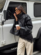 Faux Leather Jacket for Women - Autumn Winter Fashion