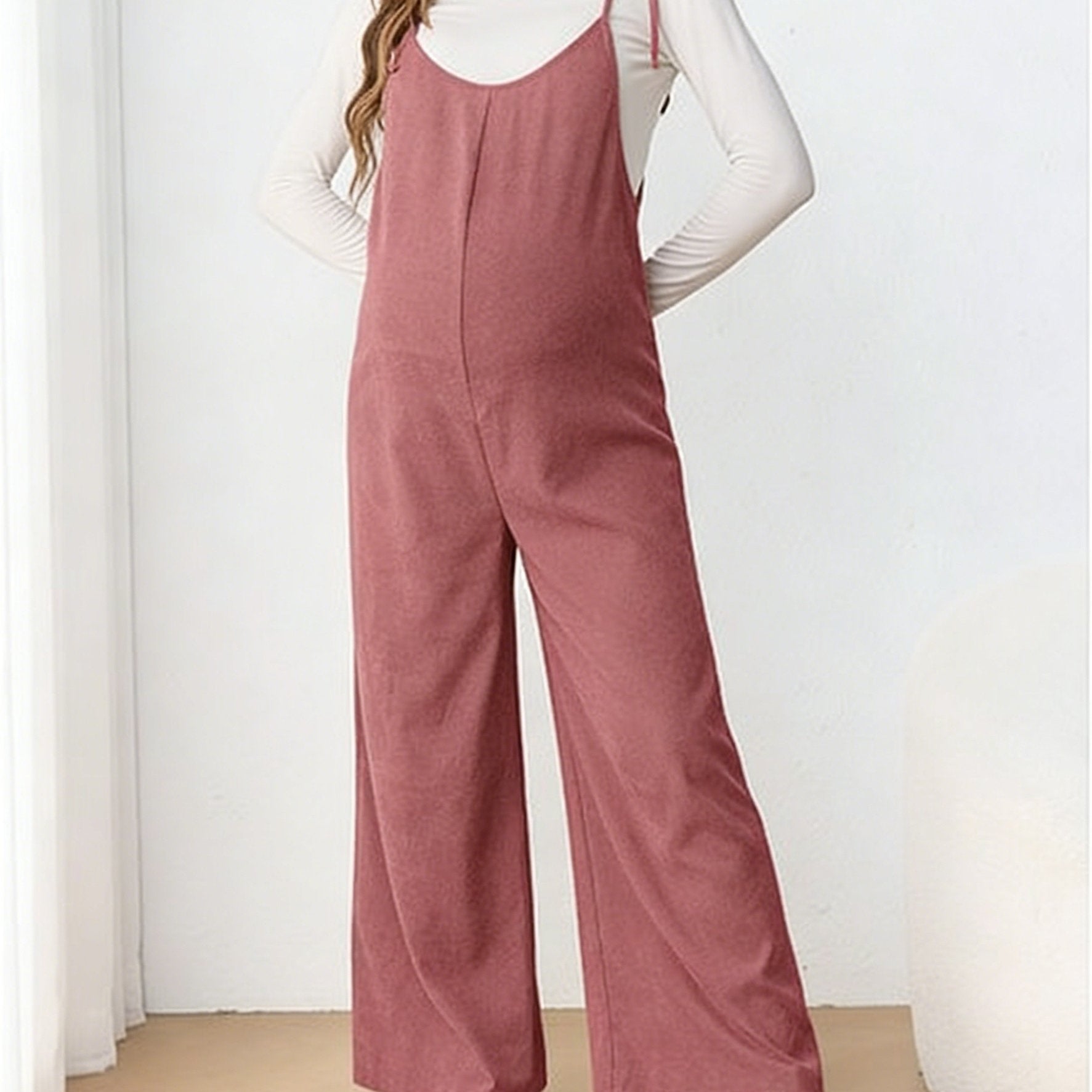 Denim Maternity Overalls - Wide Leg