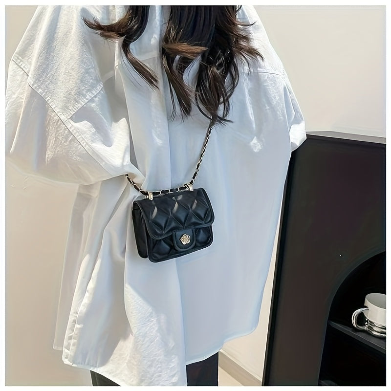 Women’s Diamond Crossbody Bag - Adjustable Strap Stylish Everyday Handbag