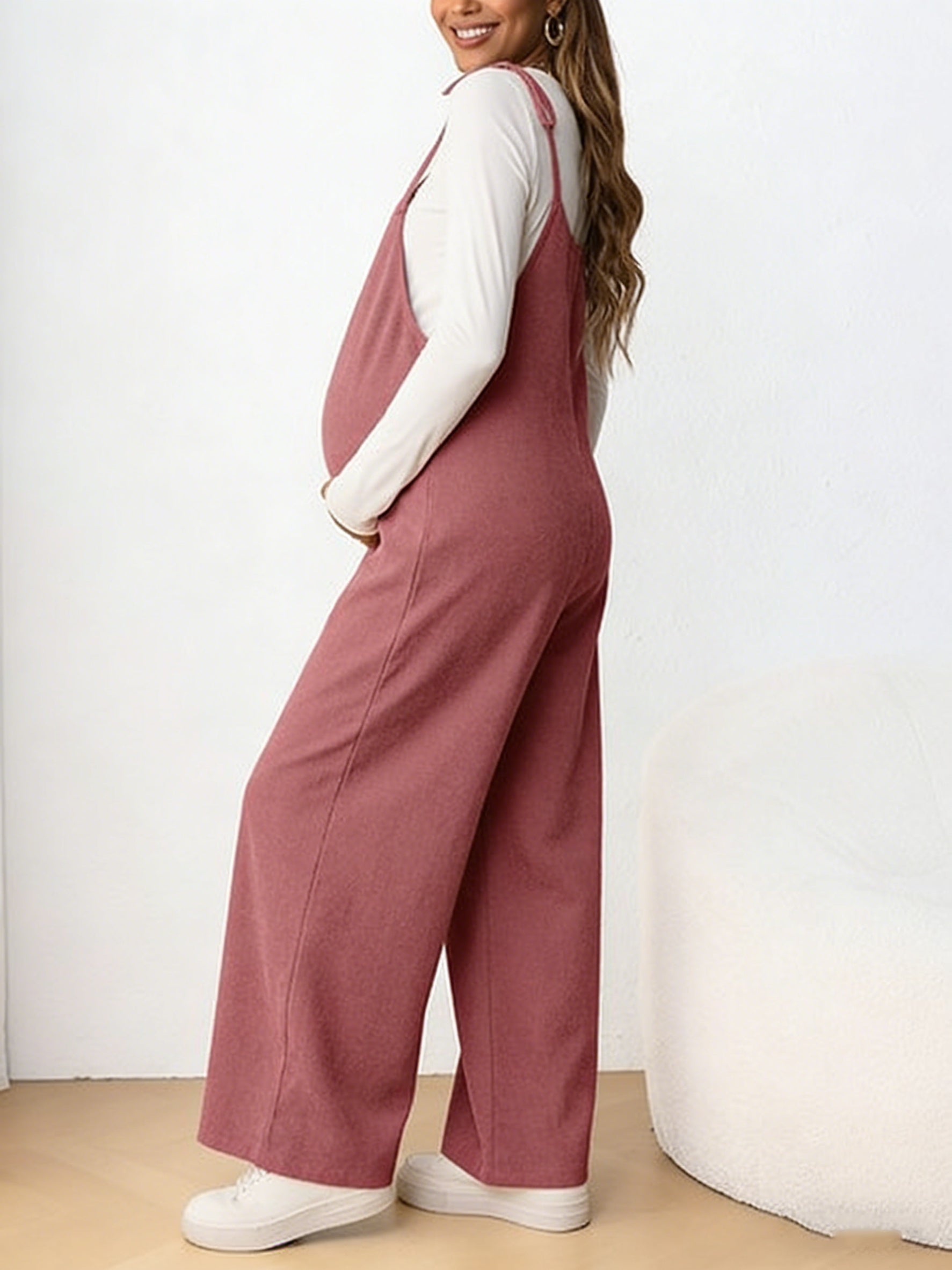 Denim Maternity Overalls - Wide Leg