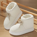 Fabric Lace Up Snow Boots - Warm