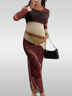 Maternity Bodycon Maxi Dress - Long Sleeve