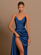 Chiffon Off Shoulder Midi Dress - Slit