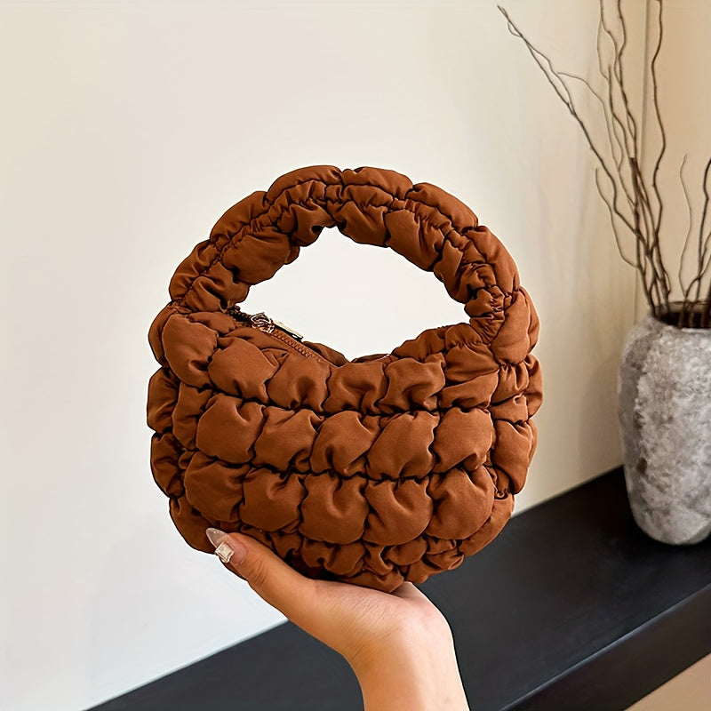 Women’s Down Quilted Handbag - Lightweight Padded Stylish Everyday Bag