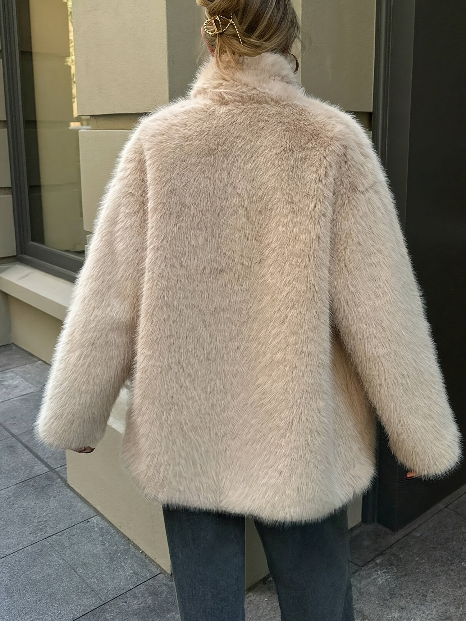 Beige Luxury Winter Coat for Women