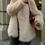 Beige Luxury Winter Coat for Women